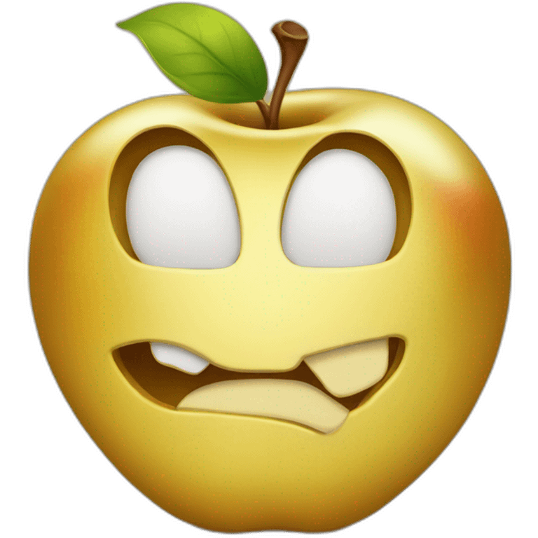 A bitten attractive golden apple, gold emoji