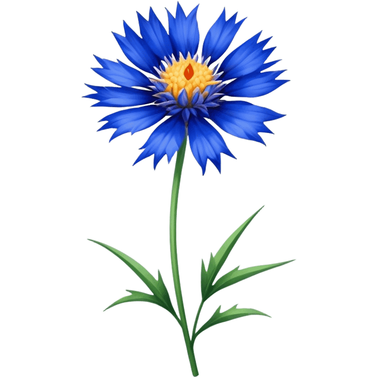 single Cornflower, straight stem emoji