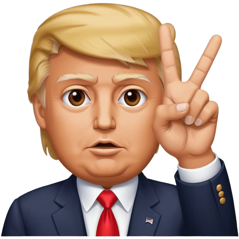 Donald  Trump shows hand  victory hyperrealistic emoji