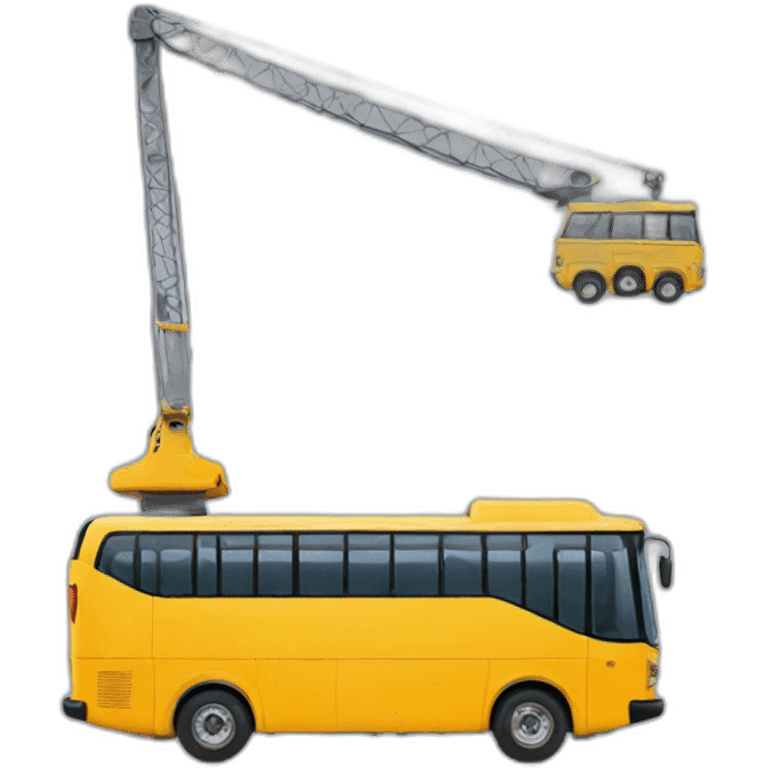 a bus with a crane emoji