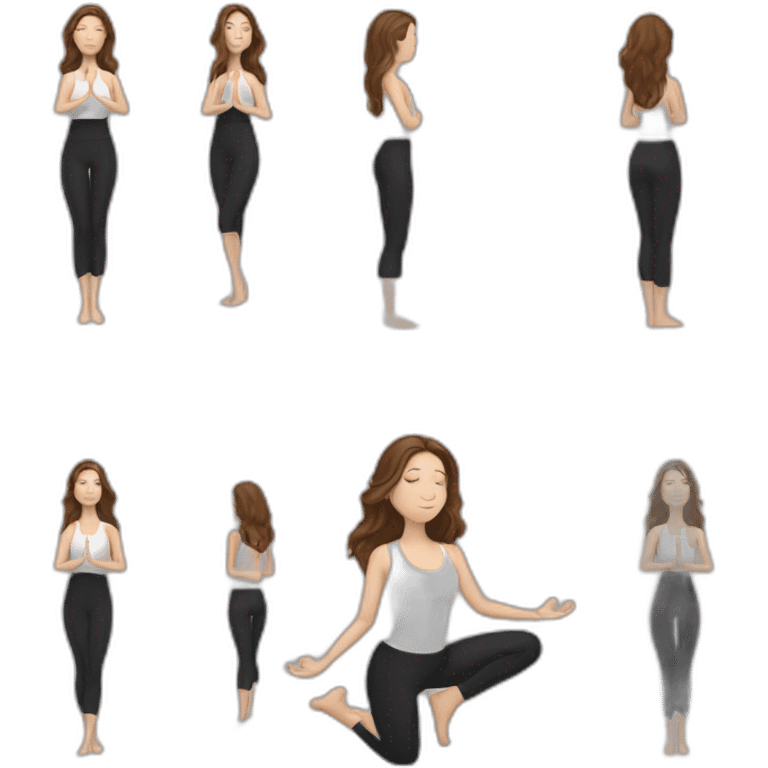 White girl brunette hair in Tadasana yoga emoji