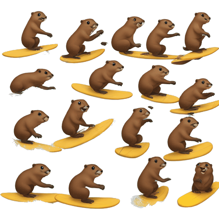 Beaver surfing emoji