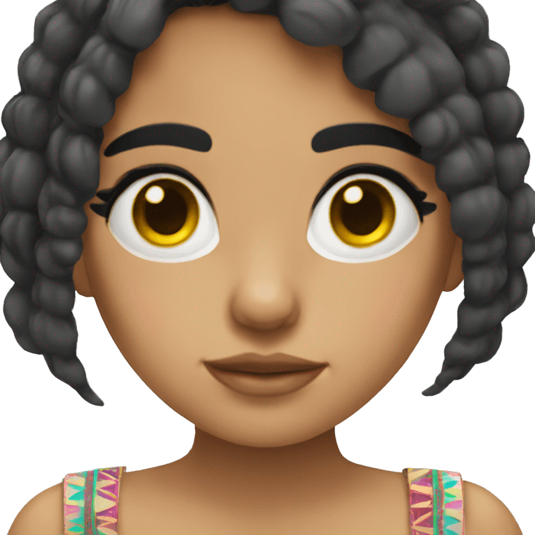 Mexican girl with black hair and long eyelashes  emoji