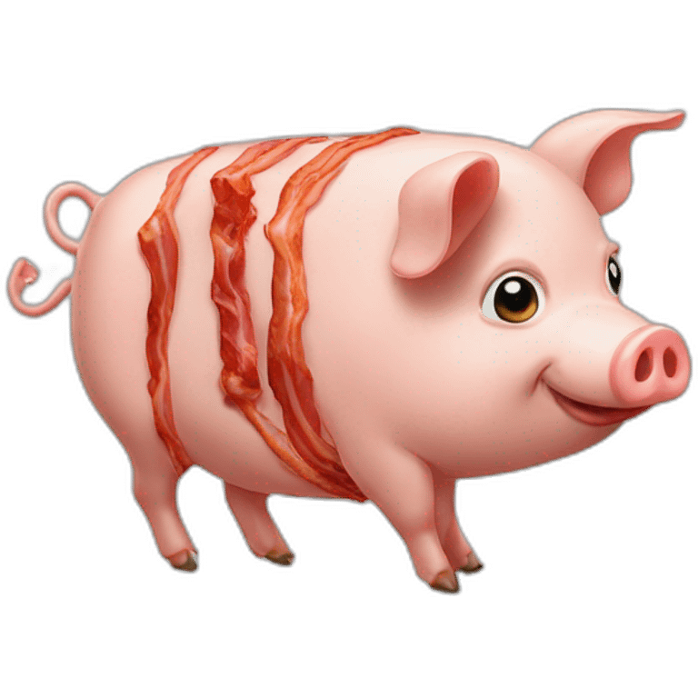 pig slised on a bacon emoji