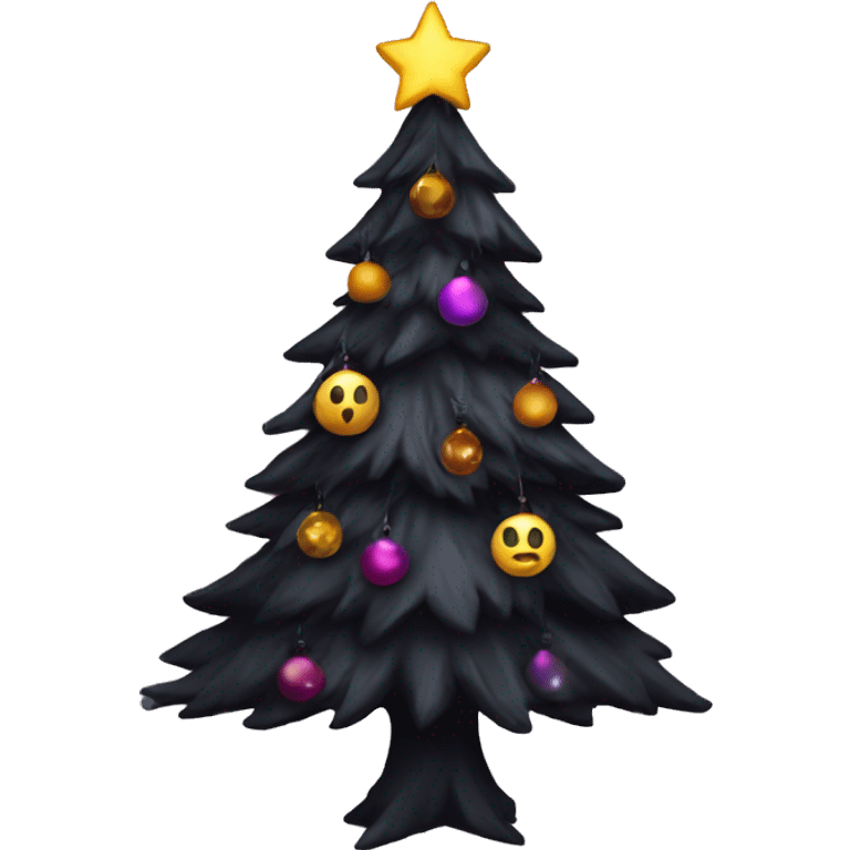 Goth Christmas tree emoji