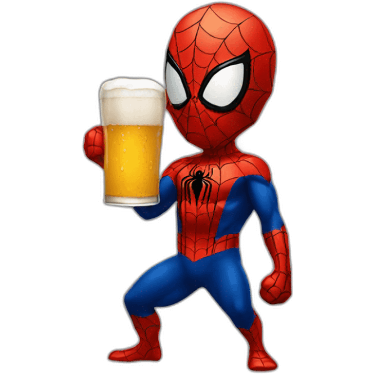 Spiderman tomando cerveza corona emoji