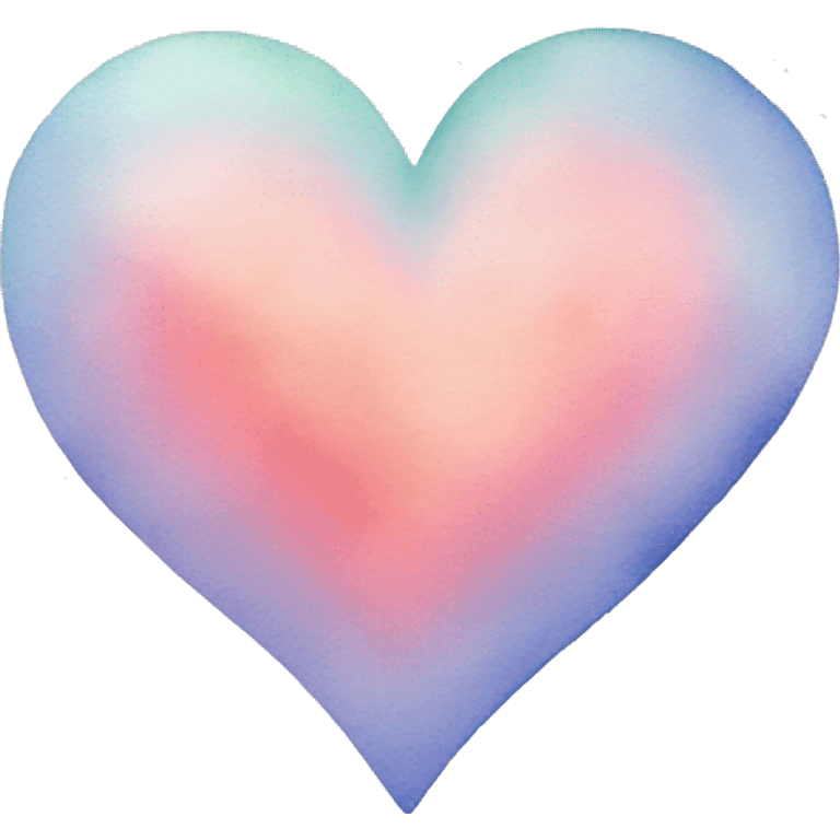 Watercolour pastel heart emoji