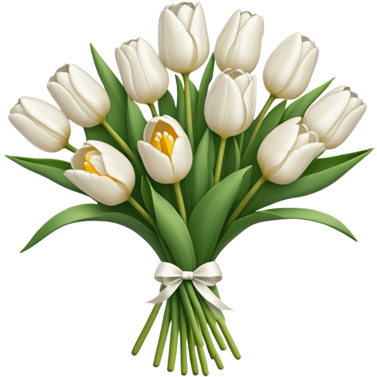 white tulip bouquet  emoji