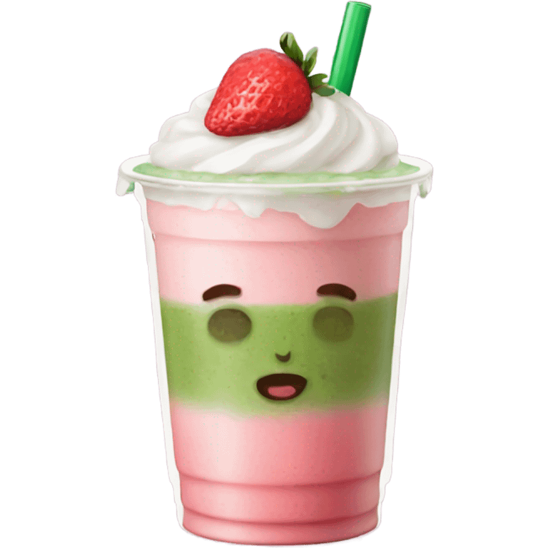 iced strawberry matcha latte  emoji