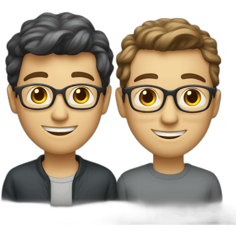 A Belgian computer programmer and an American computer programmer emoji