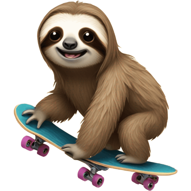 A sloth on a skateboard emoji