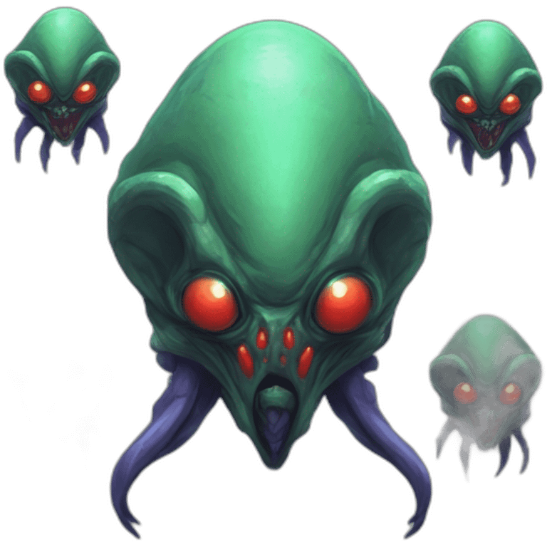 alien 3 headed monster scifi roguelike rpg style inspired by slay thee spire emoji