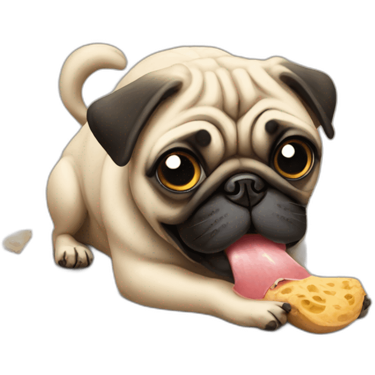 pug eating mouse emoji