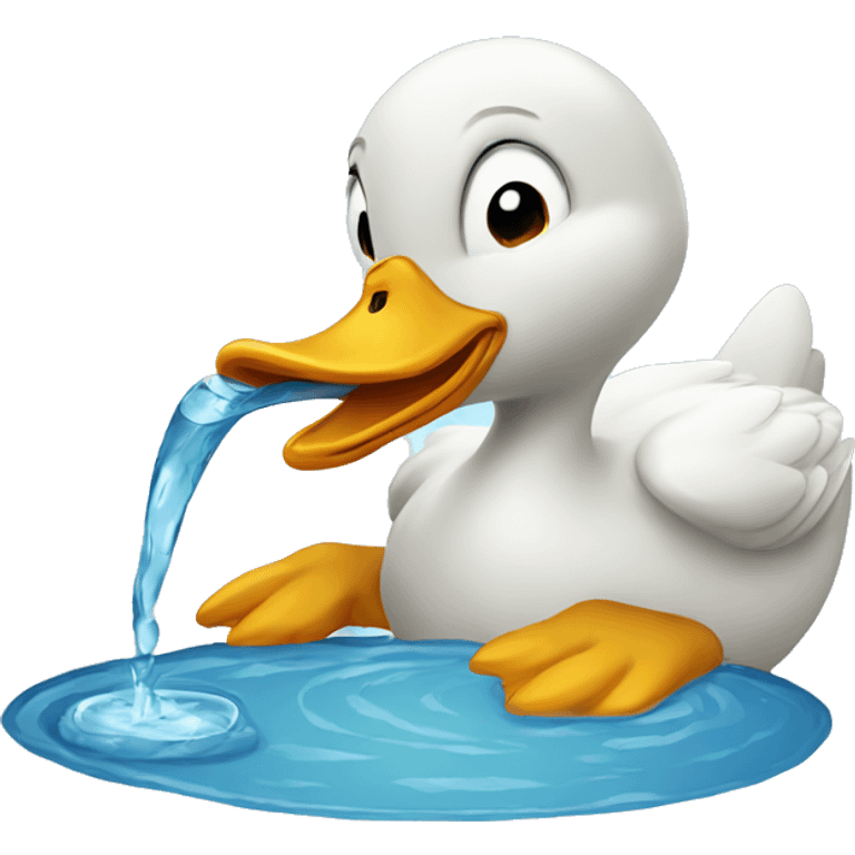 Duck drinking water emoji