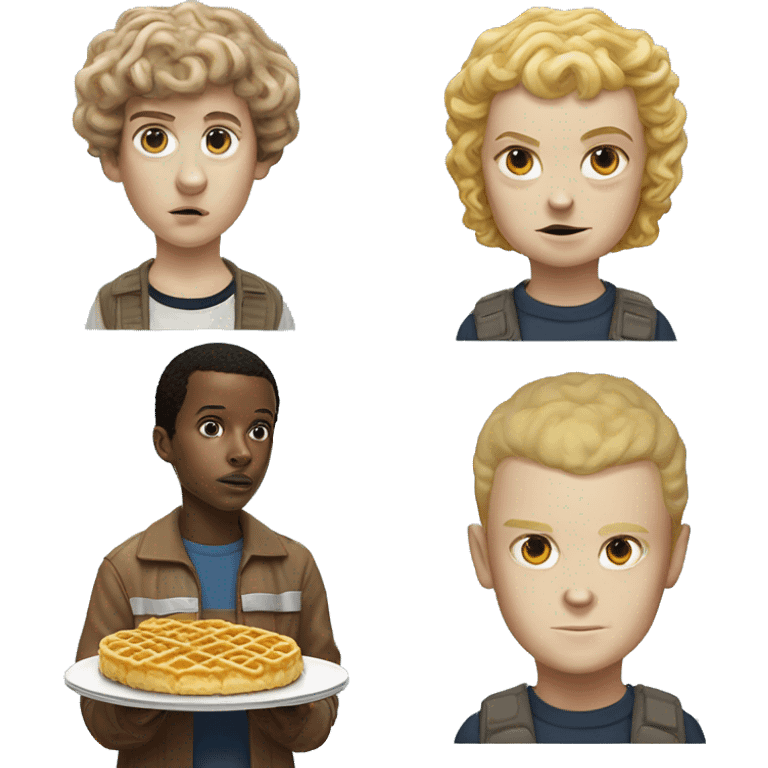 Stranger Things Eleven with eggo waffles emoji