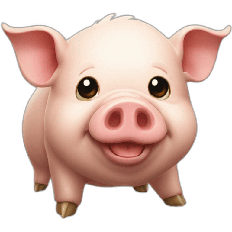 Cochon furieux avec long cheveux emoji