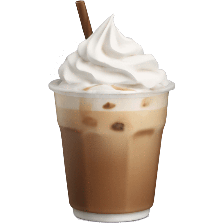 Iced latte with whipped cream emoji