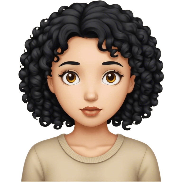 Girl with curly black hair emoji