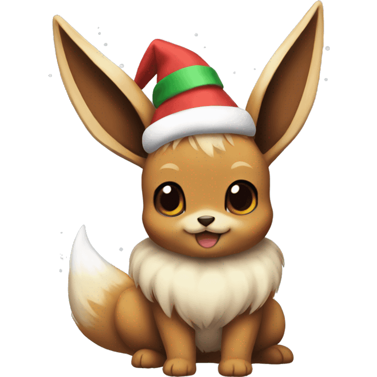 Cute christmas Eevee emoji