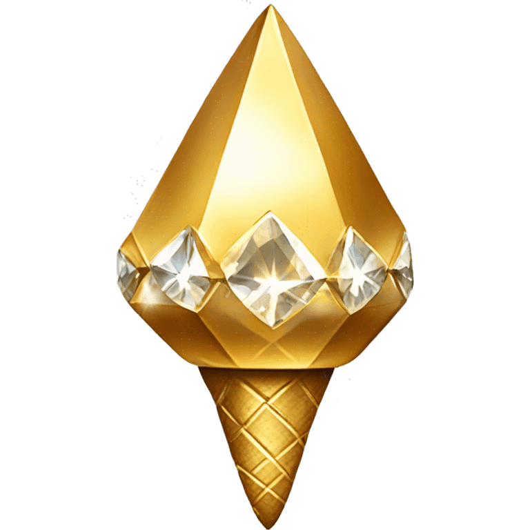 diamond Acorn, sparkling like a diamond, with short top and stem made of gold emoji