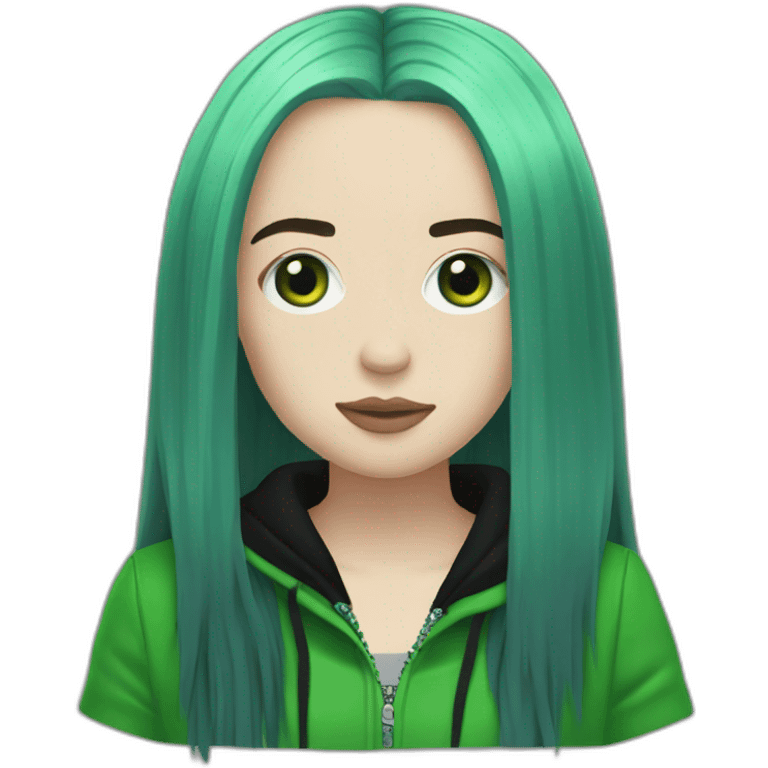 billie eilish green black hair emoji