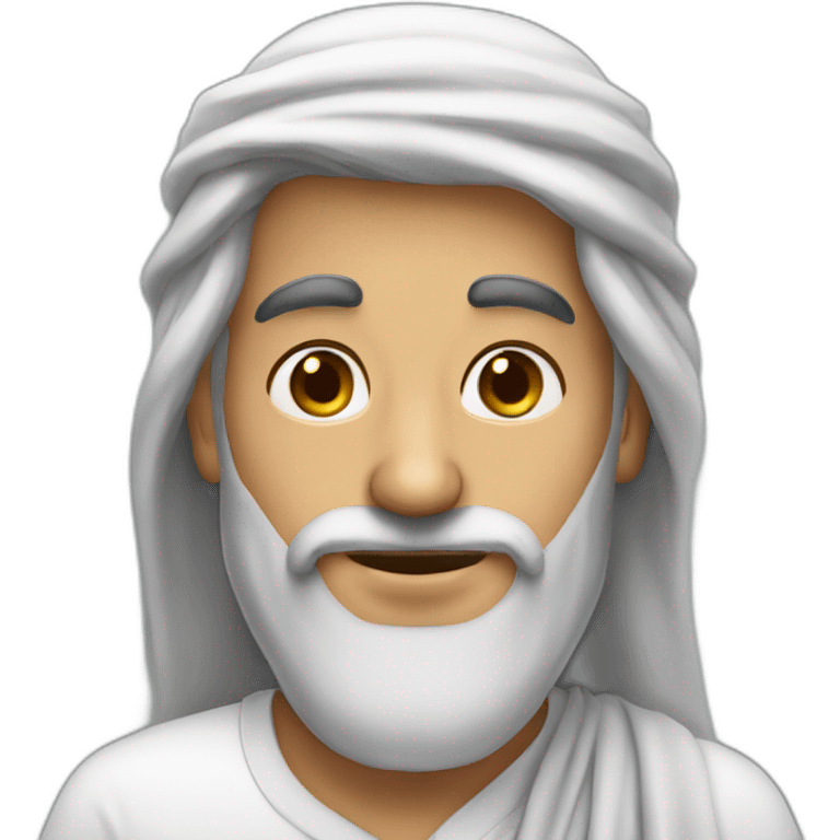 Saudi guy wearing ahomagh with light beard and big nose emoji