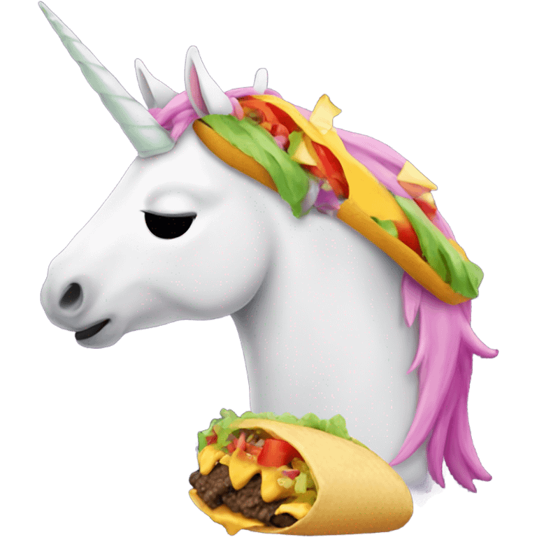 Unicorn eating a taco  emoji