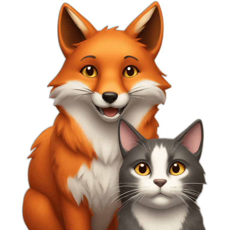 Fox with a cat emoji