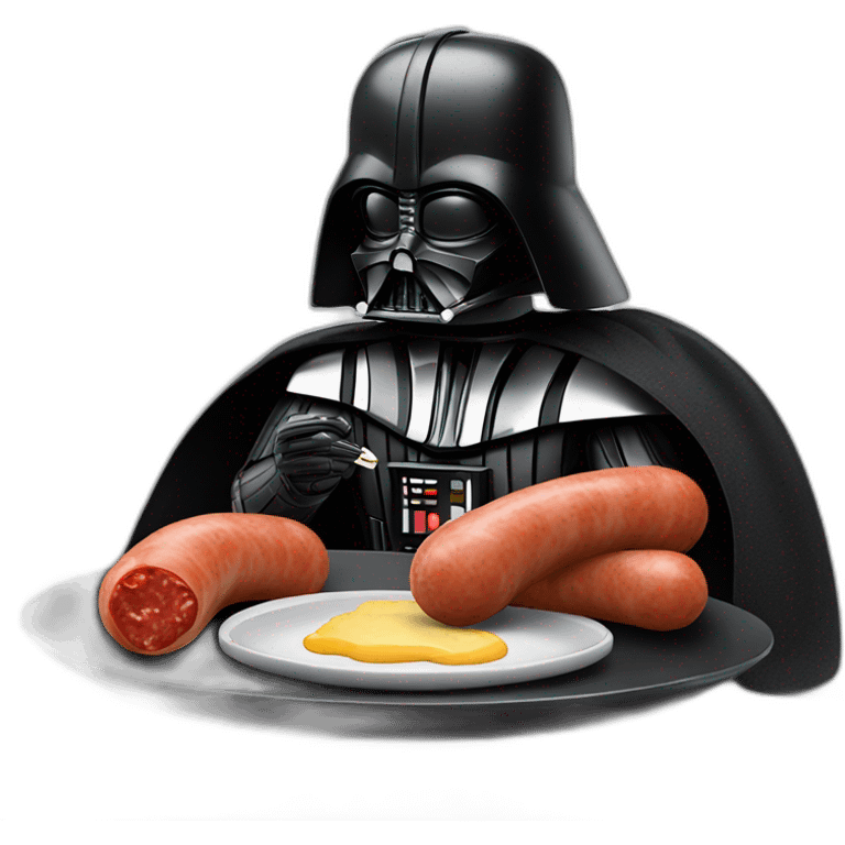 Darth vader eating a sausage emoji