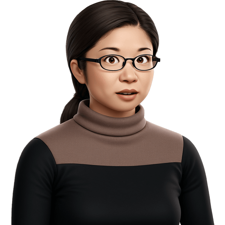 realistic portrait of girl with glasses emoji