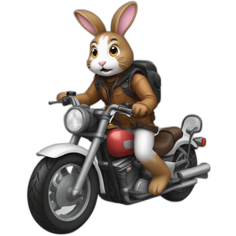 bunny riding motorcycle emoji