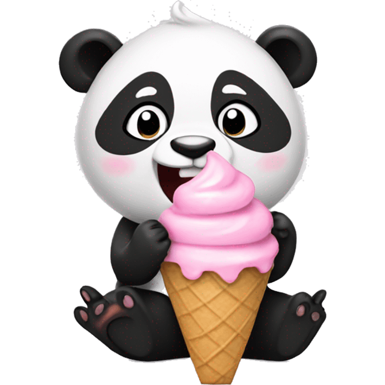 Panda eating ice cream emoji