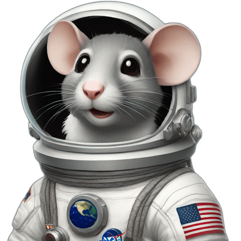 astronaut old rat realistic emoji