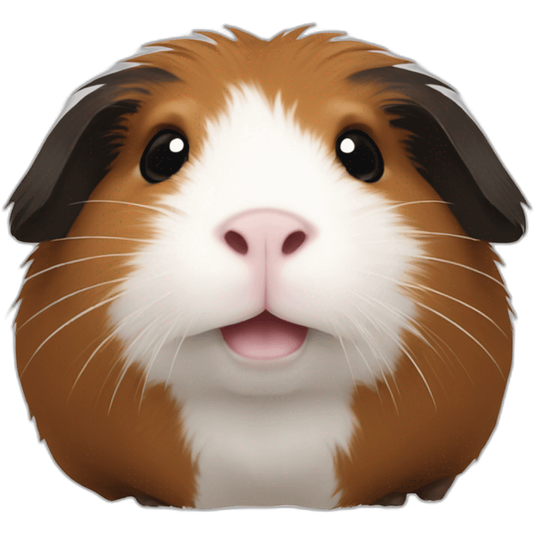 brown and black guinea pig with white fur under mouth emoji