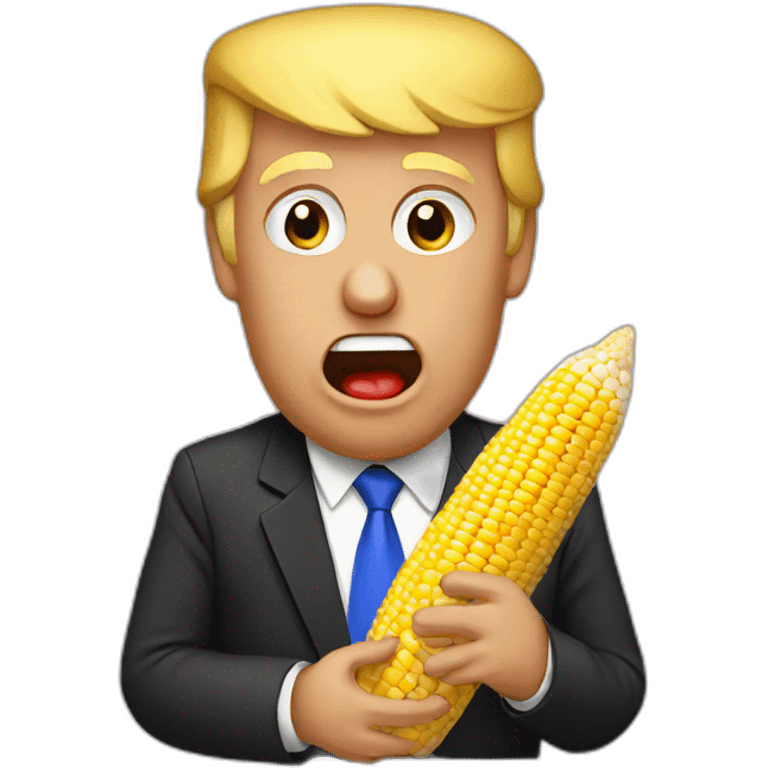 Trump eating corn emoji