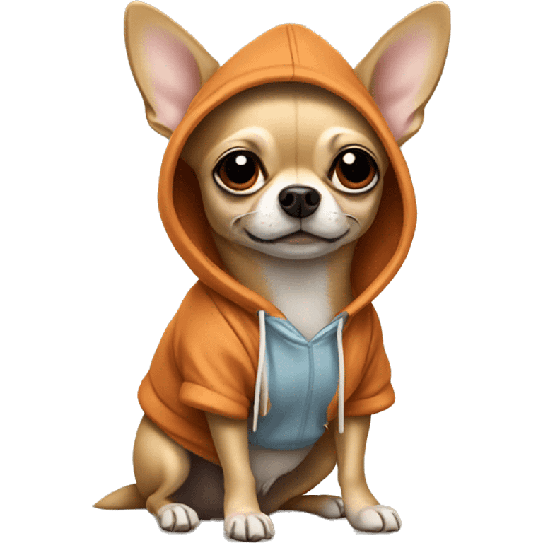 Chihuahua wearing a hoodie emoji