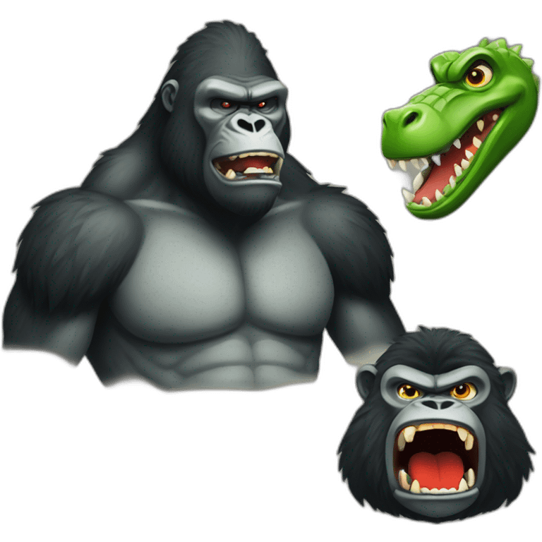 Angry Gorilla and crocodile emoji