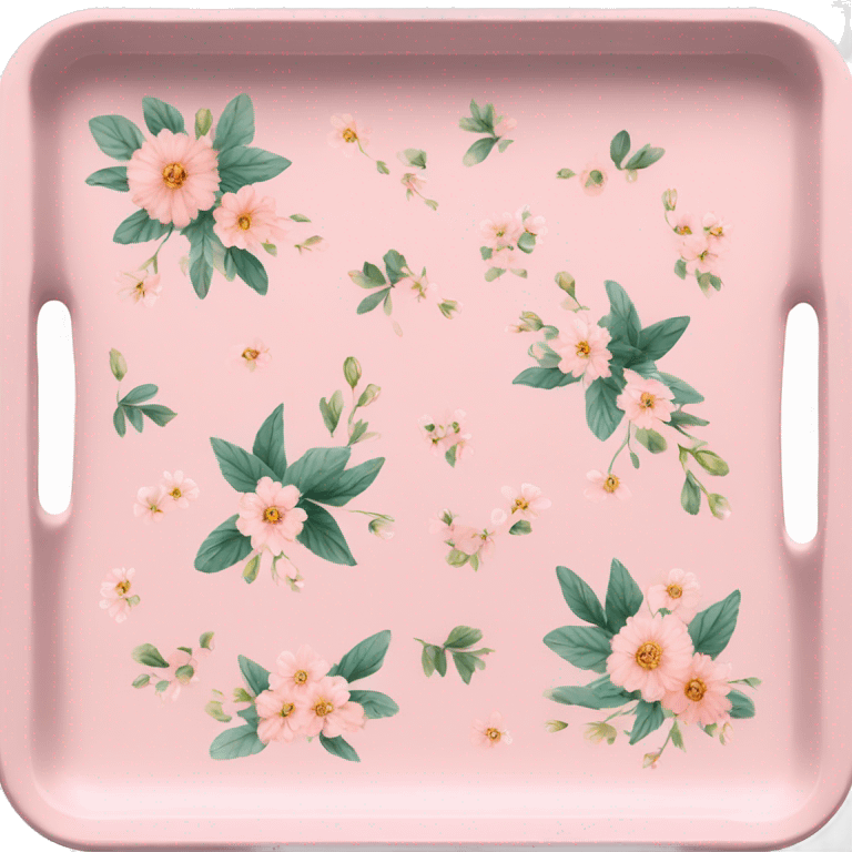 Light pink floral serving tray with handles emoji