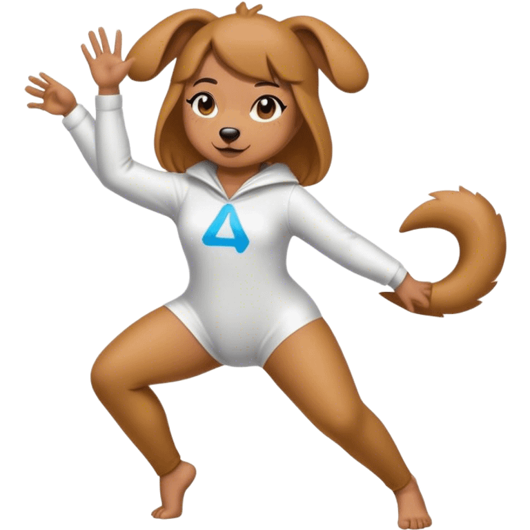 Girl twerking but make it a data dog emoji