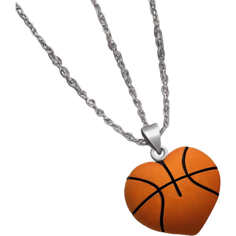 a basketball necklace with a heart emoji