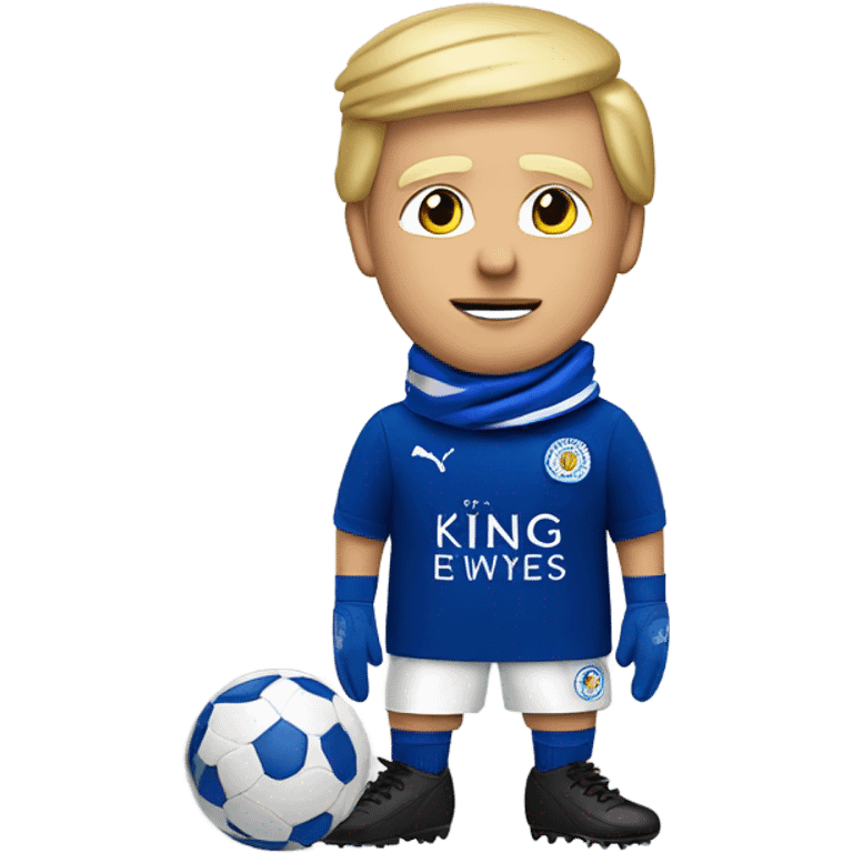 Donald trump as a Leicester city football supporter with football boots emoji