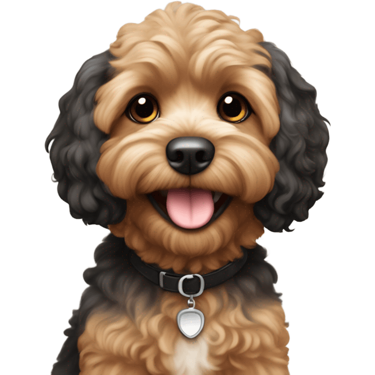 Black and Tan coloured Cavoodle emoji