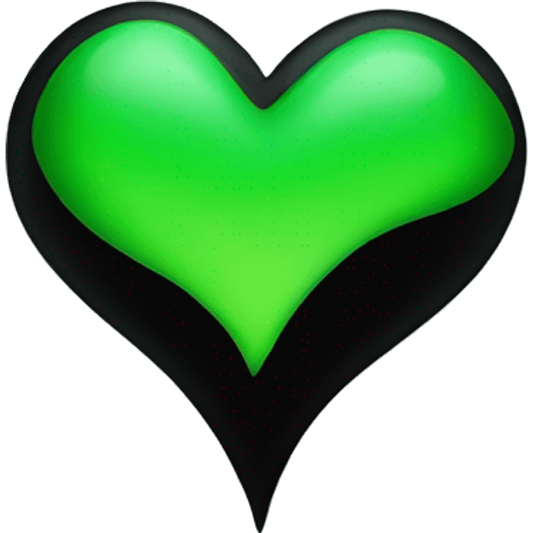 Half black and half Green swirl heart emoji