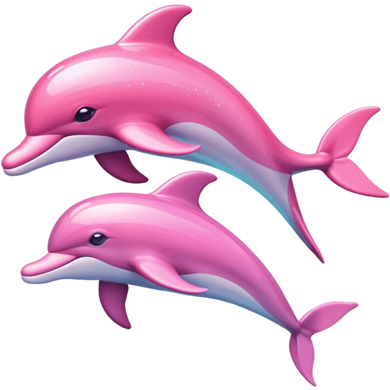 pink sparkly dolphins emoji