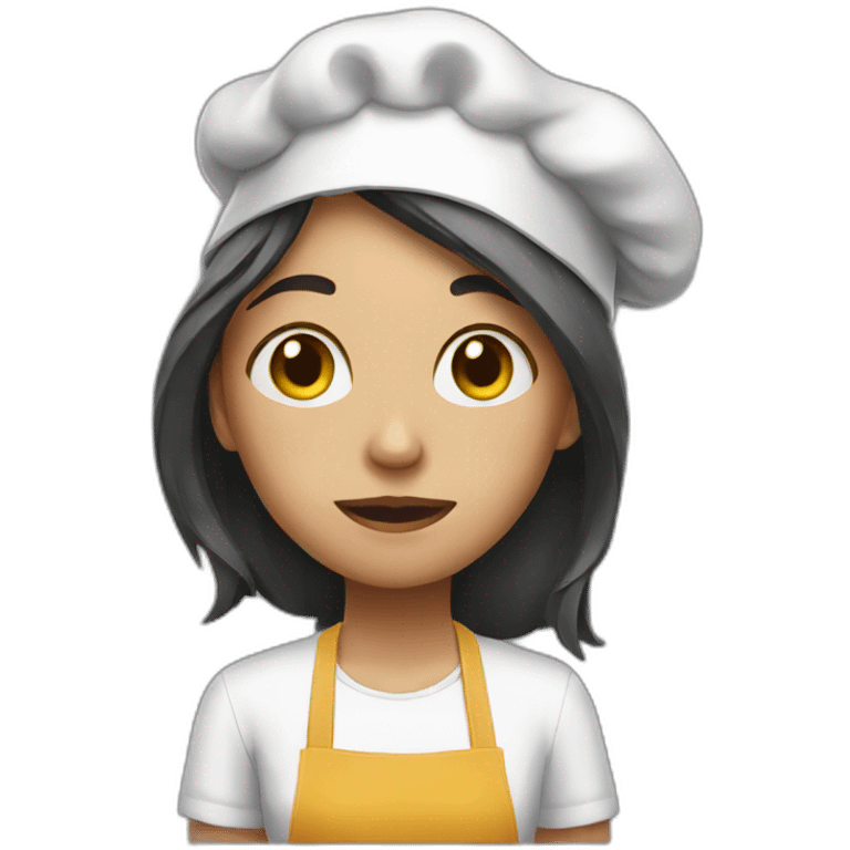 A girl is cooking and she is very tired emoji