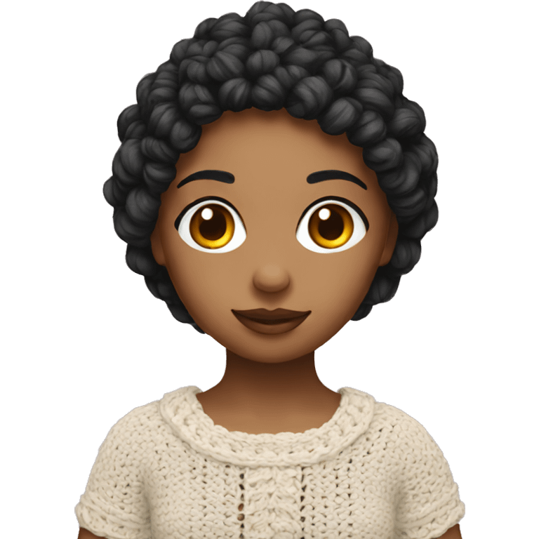 a young female with crochet emoji