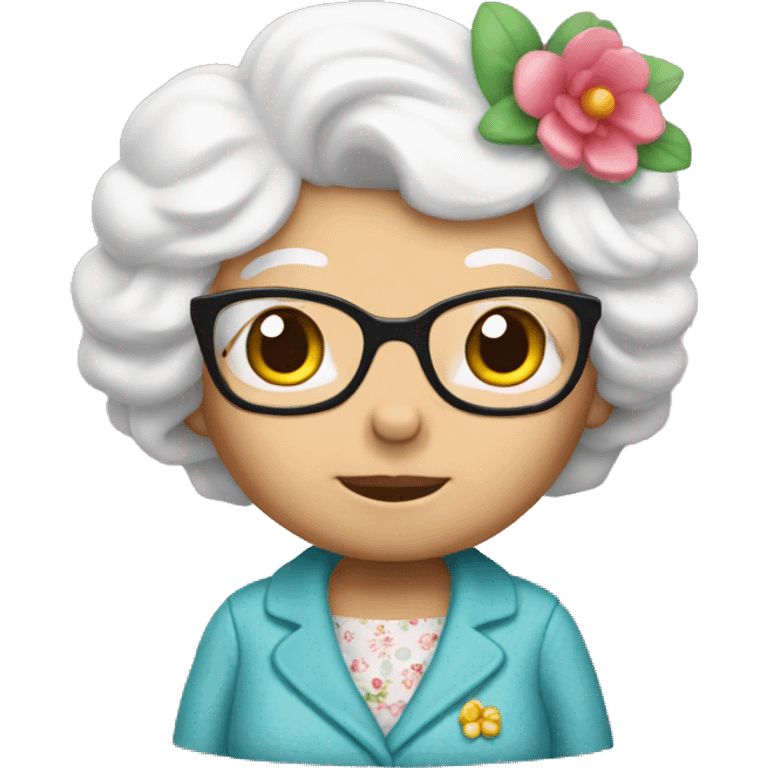 Hello kitty as a old lady emoji