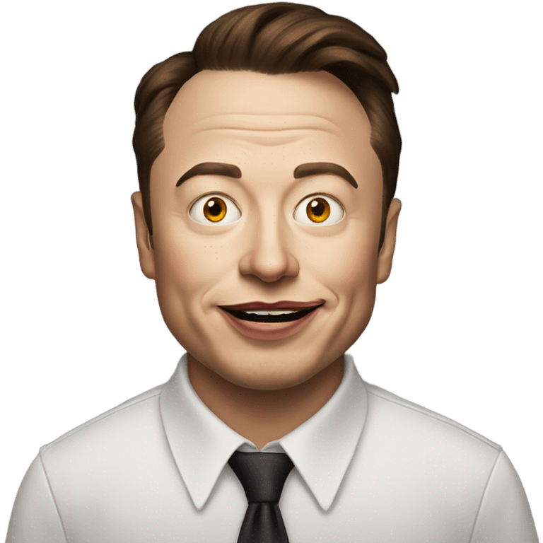 Elon musk in clown make up emoji