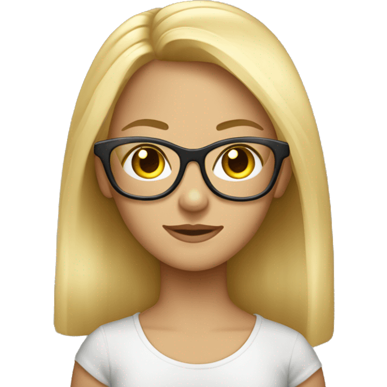 Visage ado13 ans fille blond foncé lunettes transparentes blasée emoji