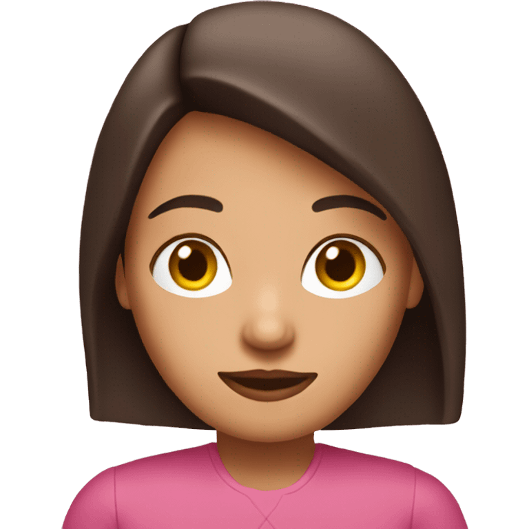 brunette woman on pink computer emoji